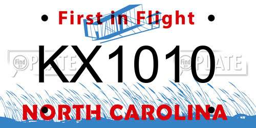 KX1010 North Carolina License Plate