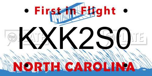 KXK2S0 North Carolina License Plate