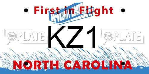 KZ1 North Carolina License Plate