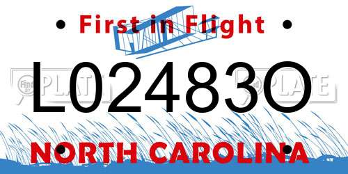 L02483O North Carolina License Plate