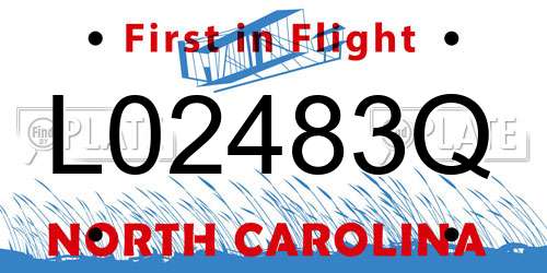 L02483Q North Carolina License Plate