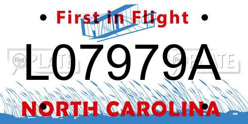 L07979A North Carolina License Plate
