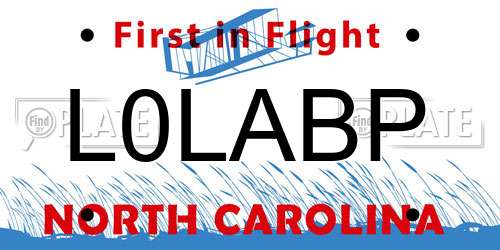 L0LABP North Carolina License Plate
