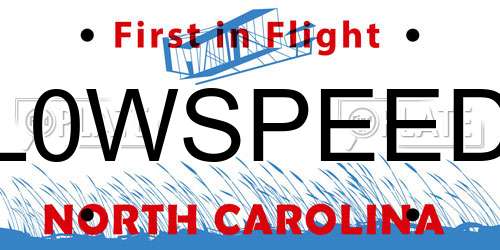 L0WSPEED North Carolina License Plate