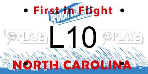 L10 North Carolina License Plate