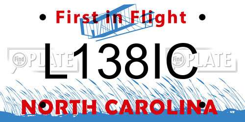 L138IC North Carolina License Plate