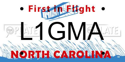 L1GMA North Carolina License Plate