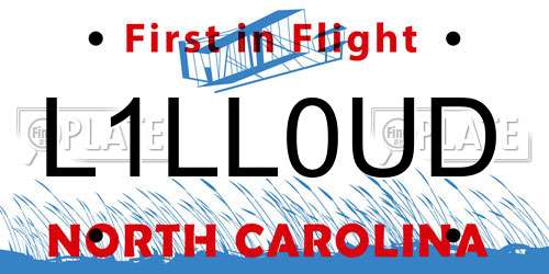 L1LL0UD North Carolina License Plate