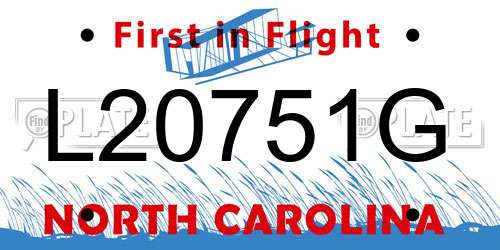 L20751G North Carolina License Plate
