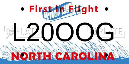 L20OOG North Carolina License Plate