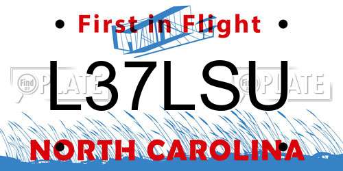 L37LSU North Carolina License Plate