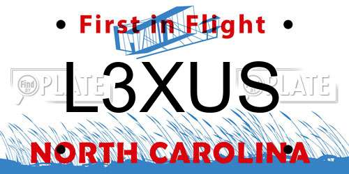 L3XUS North Carolina License Plate
