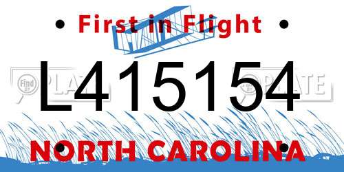L415154 North Carolina License Plate