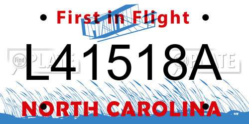L41518A North Carolina License Plate