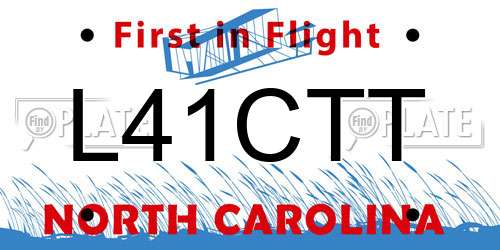 L41CTT North Carolina License Plate