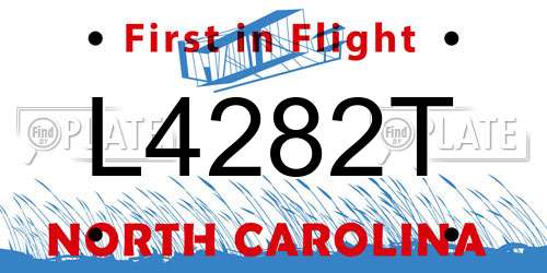 L4282T North Carolina License Plate