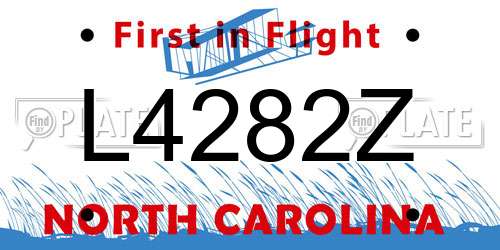 L4282Z North Carolina License Plate
