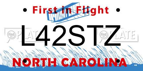 L42STZ North Carolina License Plate