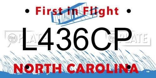 L436CP North Carolina License Plate