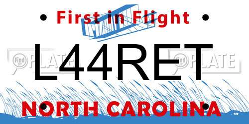 L44RET North Carolina License Plate