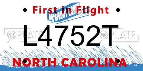 L4752T North Carolina License Plate