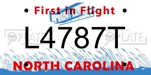 L4787T North Carolina License Plate