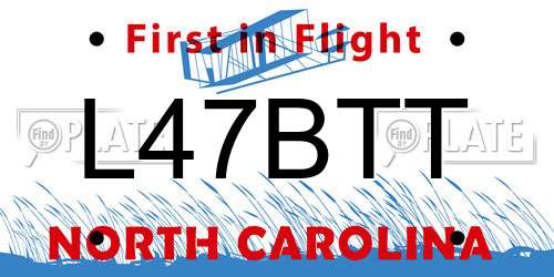 L47BTT North Carolina License Plate