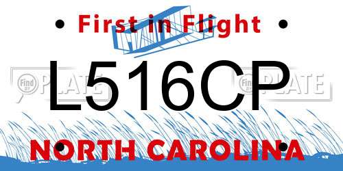 L516CP North Carolina License Plate