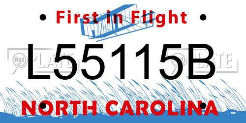 L55115B North Carolina License Plate
