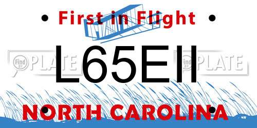 L65EII North Carolina License Plate