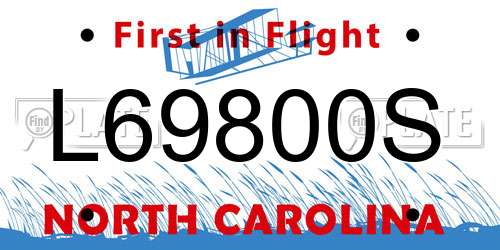 L69800S North Carolina License Plate