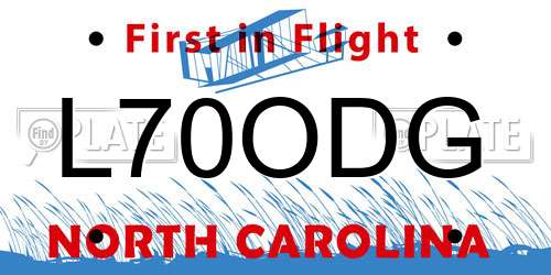 L70ODG North Carolina License Plate