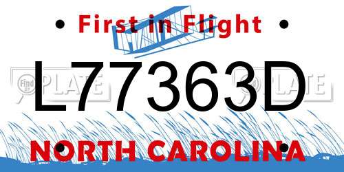 L77363D North Carolina License Plate