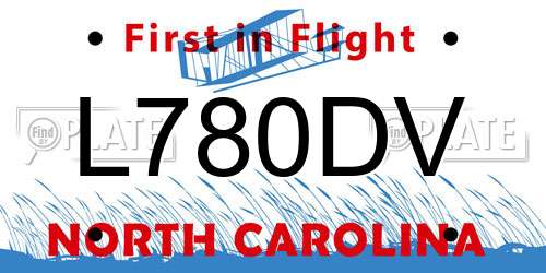 L780DV North Carolina License Plate