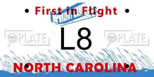L8 North Carolina License Plate