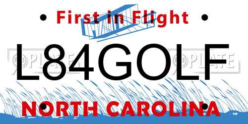 L84GOLF North Carolina License Plate