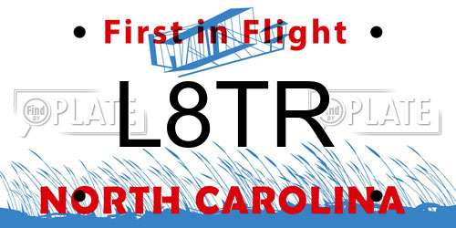 L8TR North Carolina License Plate