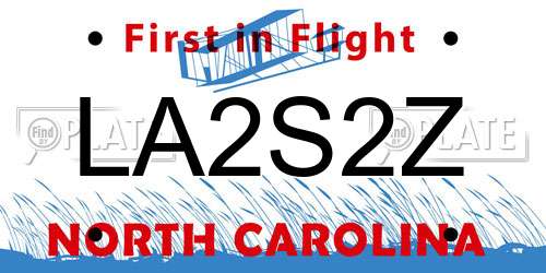 LA2S2Z North Carolina License Plate