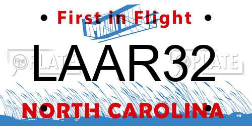 LAAR32 North Carolina License Plate