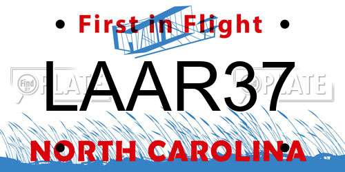 LAAR37 North Carolina License Plate