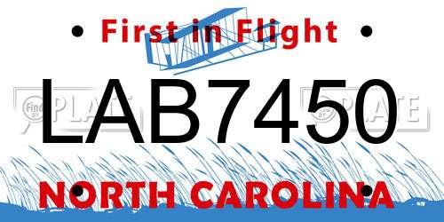 LAB7450 North Carolina License Plate