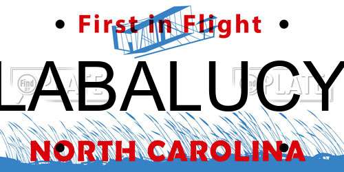 LABALUCY North Carolina License Plate