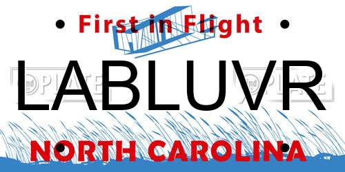 LABLUVR North Carolina License Plate