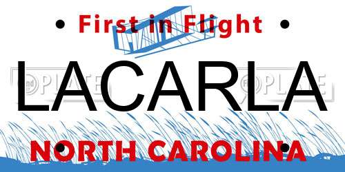 LACARLA North Carolina License Plate