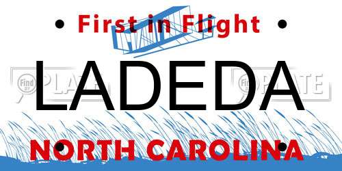 LADEDA North Carolina License Plate