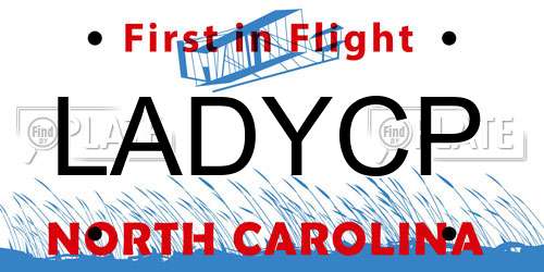 LADYCP North Carolina License Plate