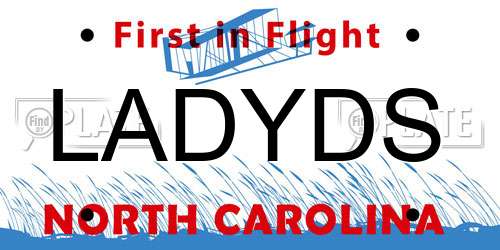 LADYDS North Carolina License Plate