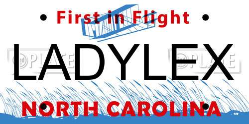 LADYLEX North Carolina License Plate