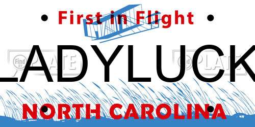 LADYLUCK North Carolina License Plate