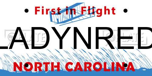 LADYNRED North Carolina License Plate